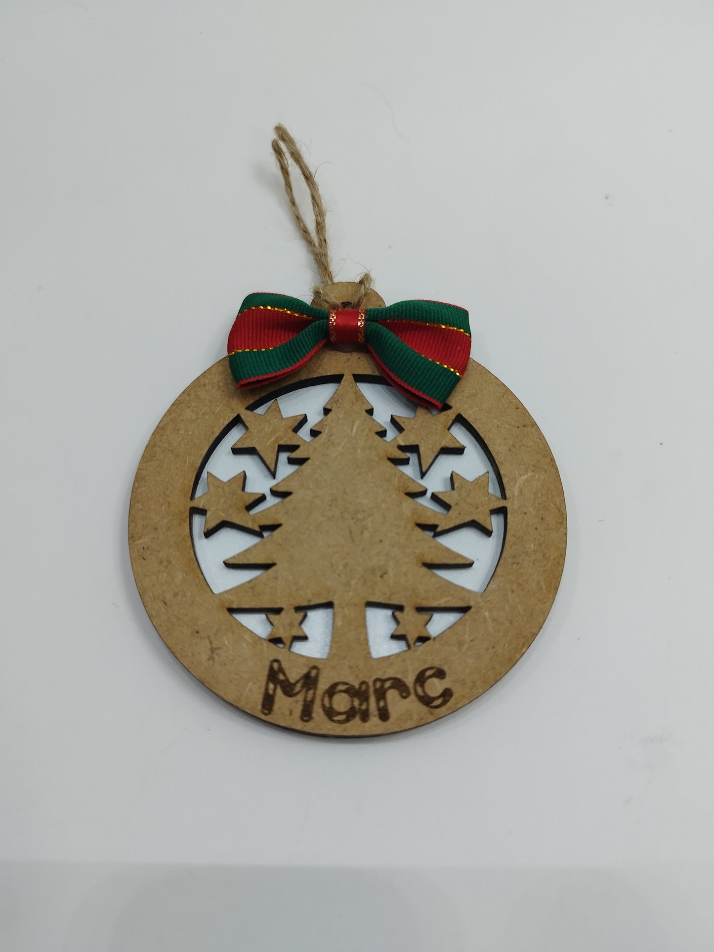 BOLA DE NAVIDAD ÁRBOL Y ESTRELLAS PERSONALIZADA