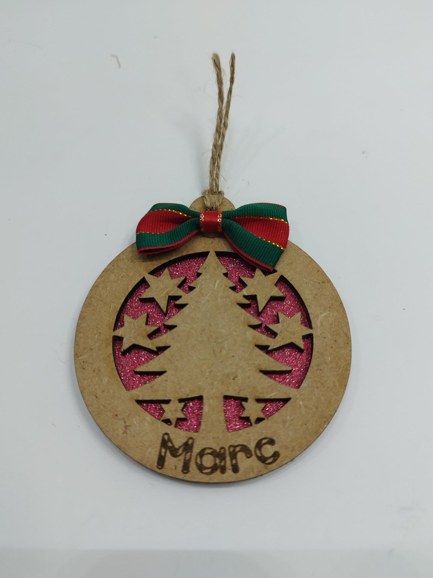 BOLA DE NAVIDAD ÁRBOL Y ESTRELLAS PERSONALIZADA