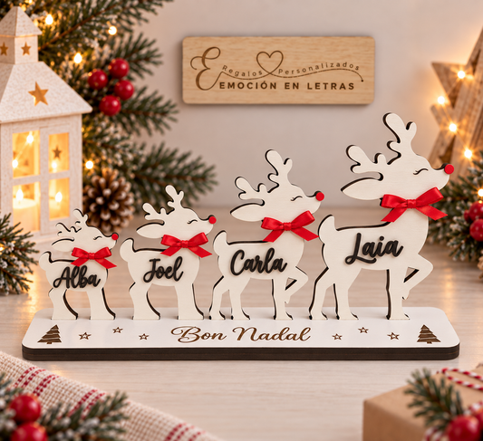 reno de Navidad personalizado, renos de Navidad personalizados, renos de madera personalizados, decoración navideña personalizada, decoración de Navidad en madera, adorno de Navidad personalizado, adorno navideño de madera, renos con nombres, reno personalizado con nombre, familia de renos personalizada, renos navideños con nombres, decoración navideña familiar, decoración Navidad familiar, regalo de Navidad personalizado, regalo navideño original, regalo personalizado para Navidad, decoración de Navidad pa