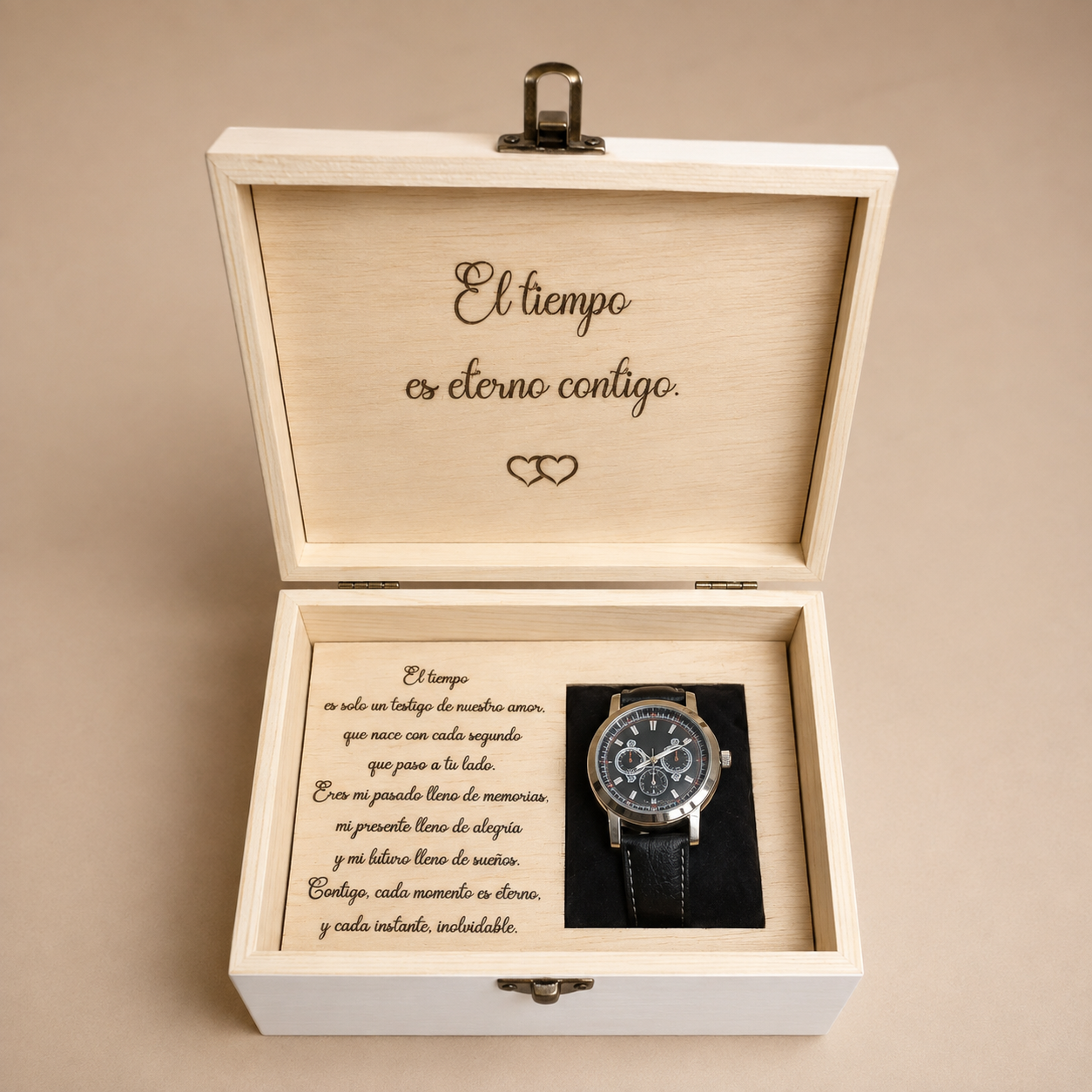 Caja de madera, caja personalizada, caja para futuro esposo, regalo para novio, regalo para futuro marido, regalo de boda, regalo para novio boda, regalo personalizado, caja regalo hombre, caja para reloj, caja para gemelos, caja para reloj y gemelos, regalo romántico, regalo de boda para hombre, detalle para novio, detalle de boda, regalo especial, regalo original, caja artesanal, caja de madera personalizada, regalo personalizado para hombre, Emoción en Letras