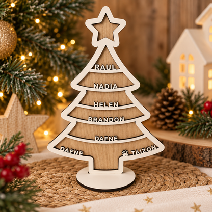 árbol de Navidad personalizado, árbol de Navidad de madera, árbol navideño personalizado, árbol de Navidad con nombres, árbol de madera con nombres, árbol Navidad familiar, árbol personalizado para familia, decoración navideña personalizada, decoración Navidad de madera, adorno de Navidad personalizado, árbol navideño de sobremesa, árbol de Navidad artesanal, árbol Navidad original, árbol Navidad decorativo, árbol personalizado con nombres familiares, regalo de Navidad personalizado, regalo para familia Nav