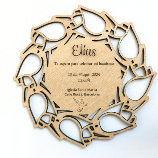 invitaciones de madera personalizadas