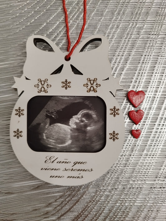 bola de navidad para ecografía , mi primera navidad, bola de navidad personalizada, bola de navidad con foto