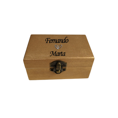 CAJA DE MADERA "PORTA ALIANZAS"  PERSONALIZADA