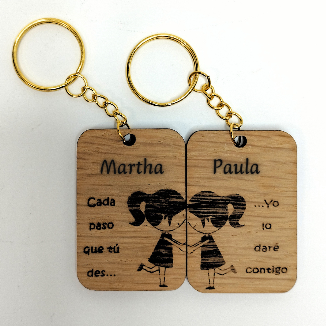 LLAVEROS PERSONALIZADOS PAREJA COGIENDOSE DE LA MANO