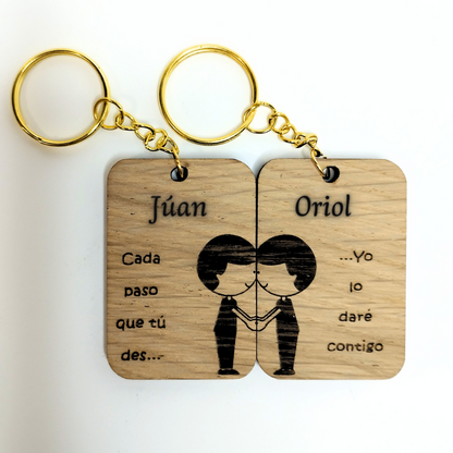 LLAVEROS PERSONALIZADOS PAREJA COGIENDOSE DE LA MANO