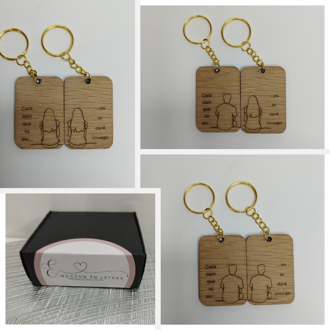LLAVEROS PERSONALIZADOS  PAREJA SENTADA