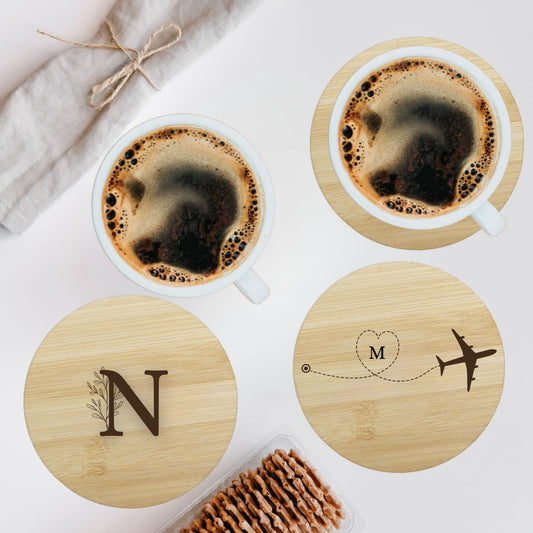 KIT  DE 6 POSAVASOS DE BAMBÚ