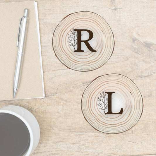 PACK de 6  (RODAJAS DE MADERA)POSAVASOS PERSONALIZADAS