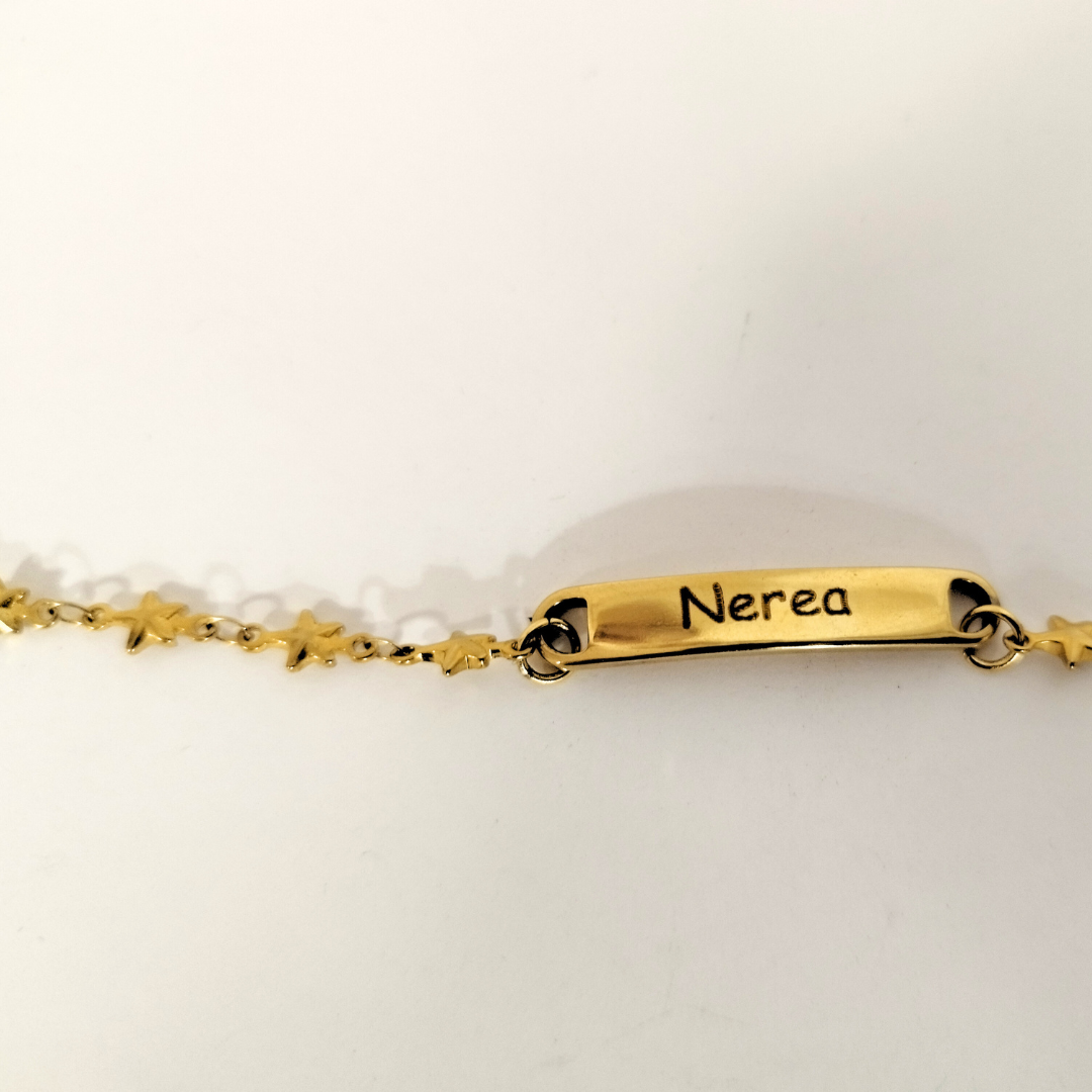 PULSERA DE ACERO ESTRELLA GRABADA