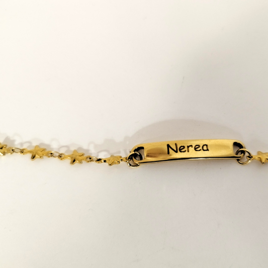 PULSERA DE ACERO ESTRELLA GRABADA