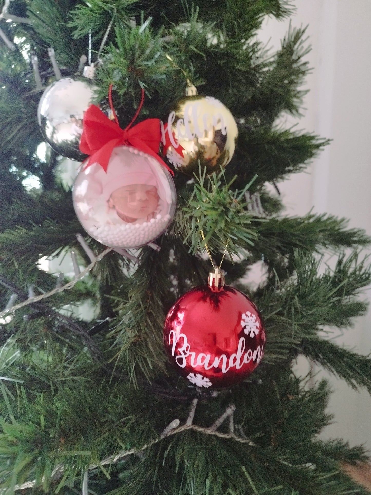 ESFERA DE NAVIDAD  FOTO Y NOMBRE