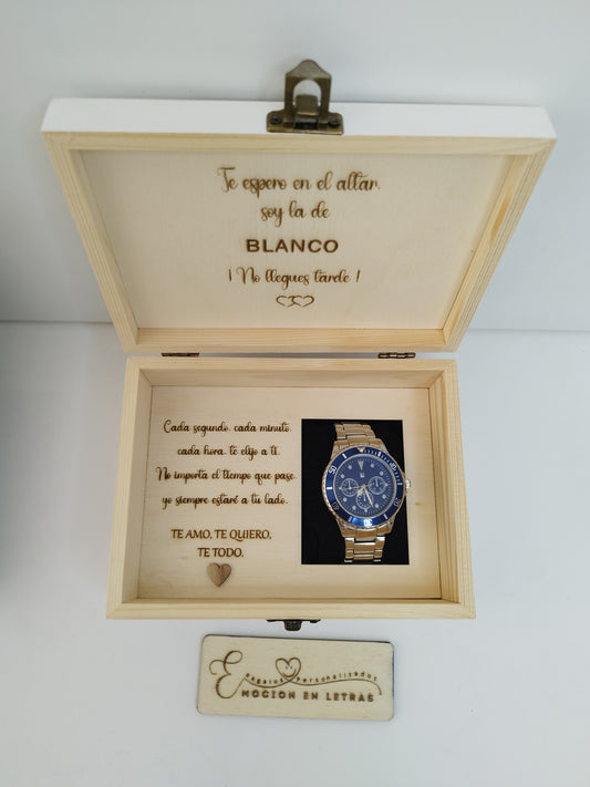 CAJA DE RELOJ  CLÁSICA BLANCA