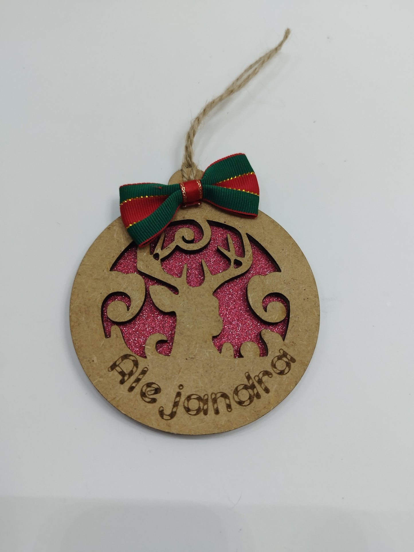 BOLA DE NAVIDAD  RENO PERSONALIZADA