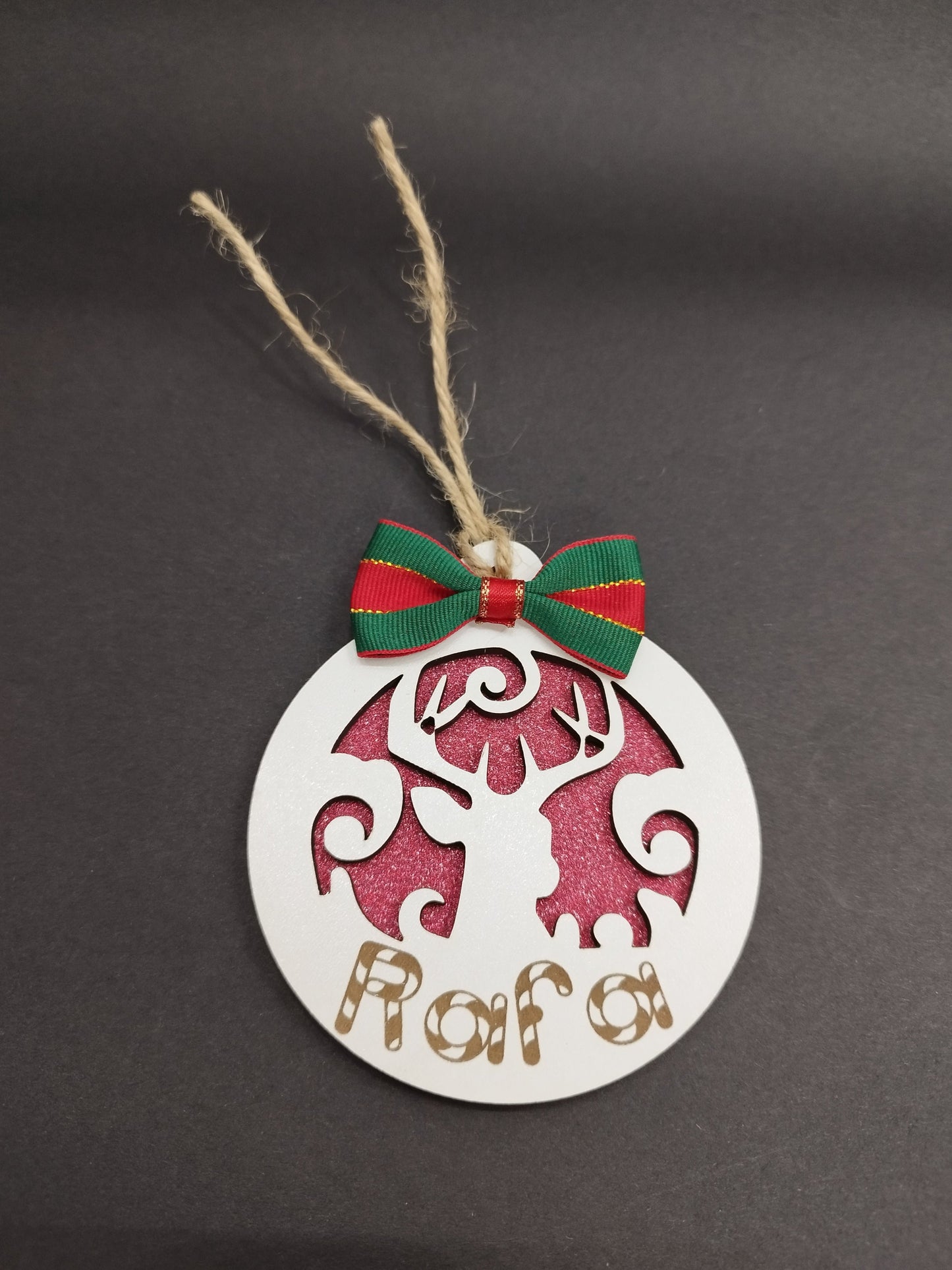 BOLA DE NAVIDAD  RENO PERSONALIZADA
