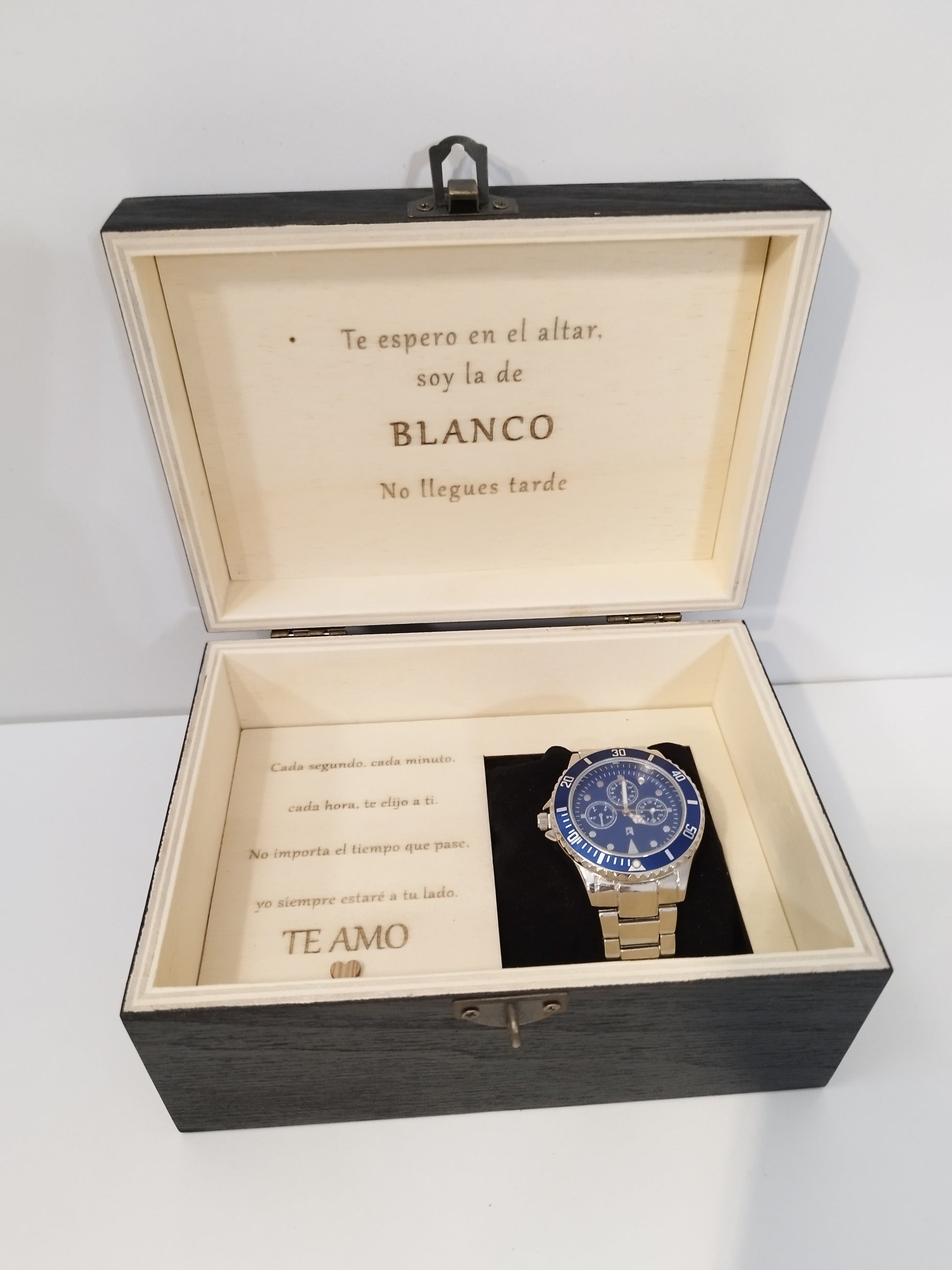 CAJA DE RELOJ NOVIO PERSONALIZADA, caja para reloj, caja de reloj personalizada,caja de reloj de comopromiso