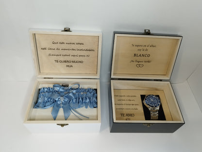  cajas personalizadas para boda, caja de reloj , caja para la novia 