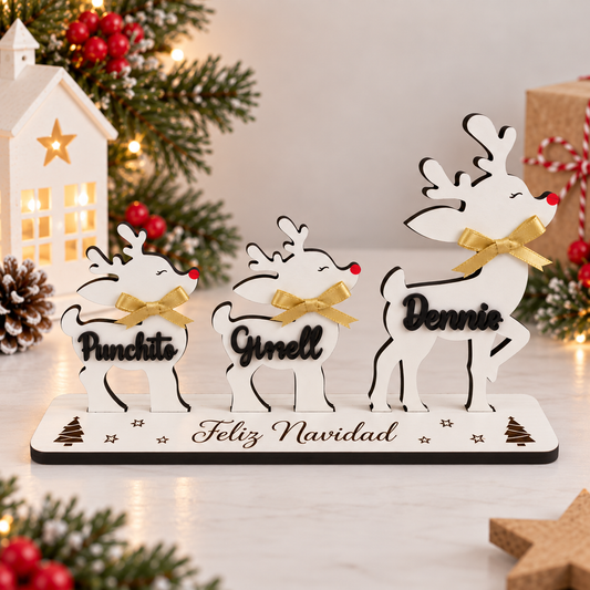 reno de Navidad personalizado, renos de Navidad personalizados, renos de madera personalizados, decoración navideña personalizada, decoración de Navidad en madera, adorno de Navidad personalizado, adorno navideño de madera, renos con nombres, reno personalizado con nombre, familia de renos personalizada, renos navideños con nombres, decoración navideña familiar, decoración Navidad familiar, regalo de Navidad personalizado, regalo navideño original, regalo personalizado para Navidad, decoración de Navidad pa