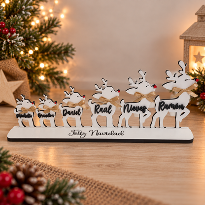 reno de Navidad personalizado, renos de Navidad personalizados, renos de madera personalizados, decoración navideña personalizada, decoración de Navidad en madera, adorno de Navidad personalizado, adorno navideño de madera, renos con nombres, reno personalizado con nombre, familia de renos personalizada, renos navideños con nombres, decoración navideña familiar, decoración Navidad familiar, regalo de Navidad personalizado, regalo navideño original, regalo personalizado para Navidad, decoración de Navidad pa