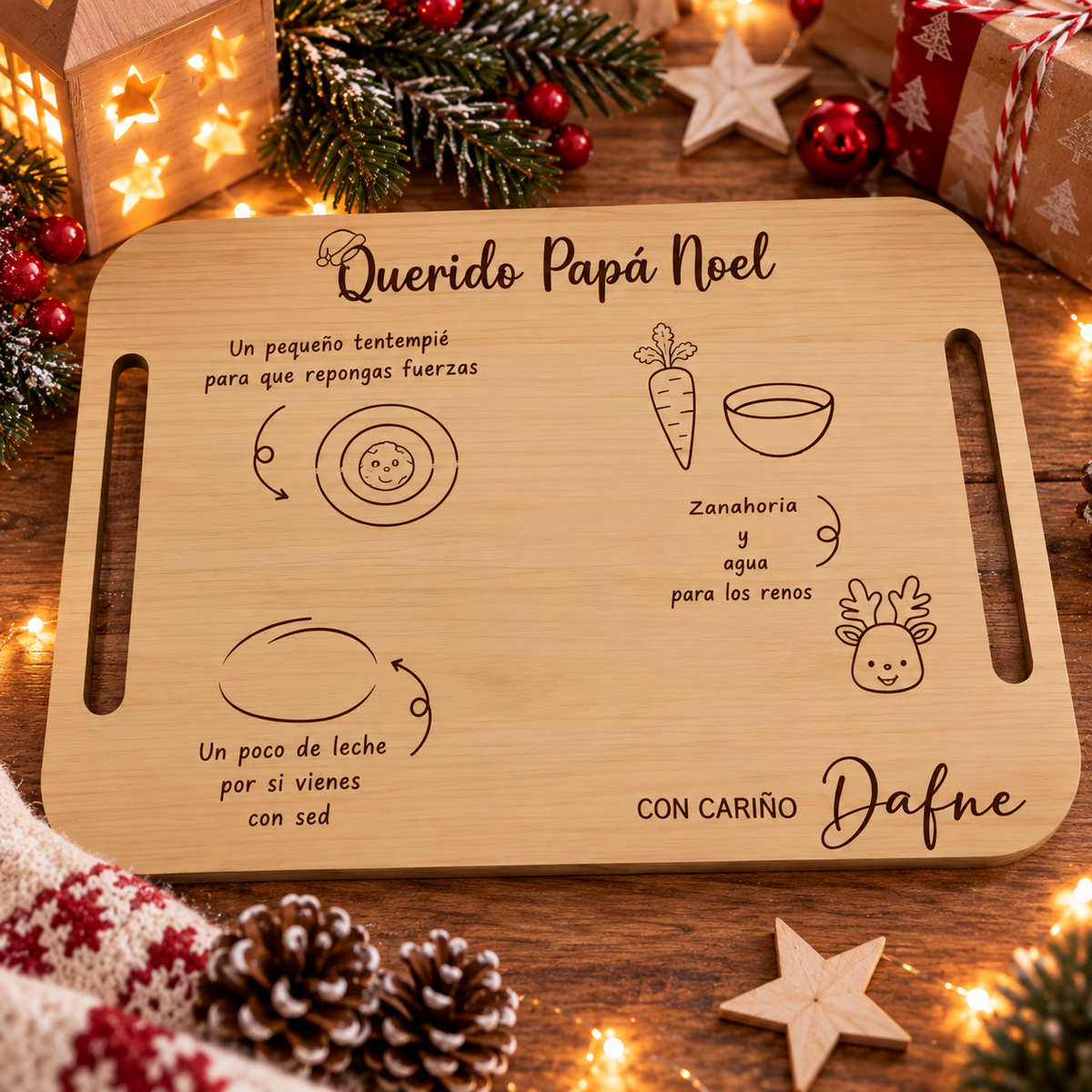 bandeja Papá Noel personalizada, bandeja para Papá Noel, bandeja Papá Noel Navidad, bandeja Reyes Magos personalizada, bandeja para Reyes Magos, bandeja Reyes Magos Navidad, bandeja reversible Navidad, bandeja reversible Papá Noel Reyes Magos, bandeja de Navidad personalizada, bandeja de madera personalizada, bandeja navideña de madera, bandeja Navidad para niños, bandeja para dejar a Papá Noel, bandeja para dejar a los Reyes Magos, bandeja para galletas y leche Papá Noel, bandeja para leche y galletas Navi