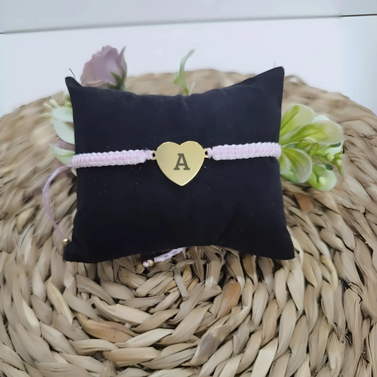 PULSERA  CORAZON CON INICIAL