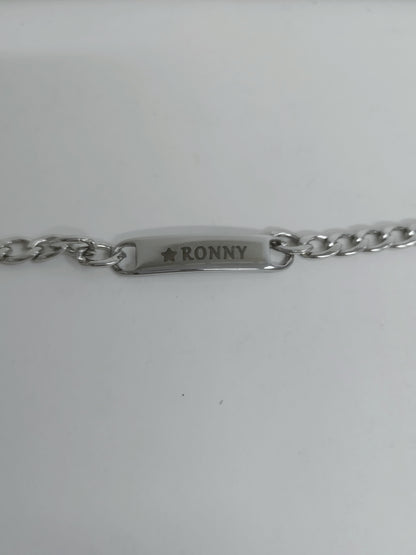 PULSERA DE ACERO  HOMBRE  PLATEADA