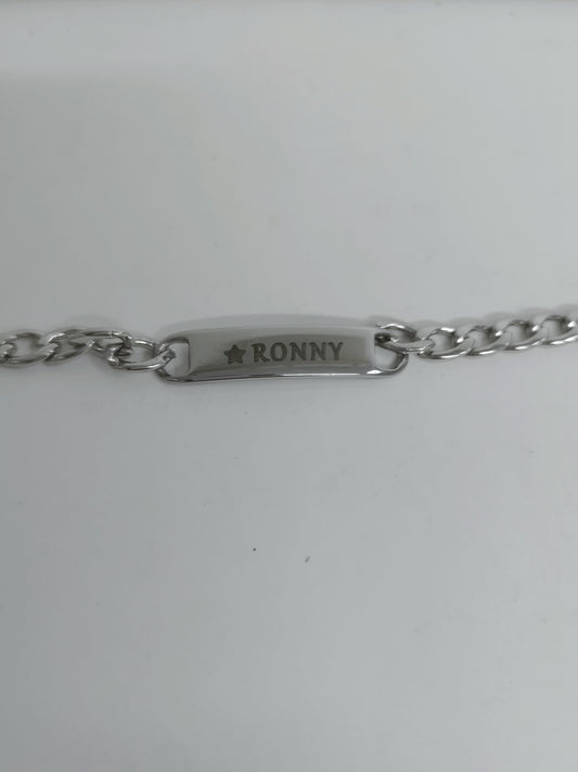 PULSERA DE ACERO  HOMBRE  PLATEADA