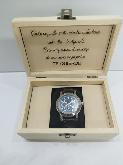 MINI CAJA DE RELOJ CLÁSICA ROBLE