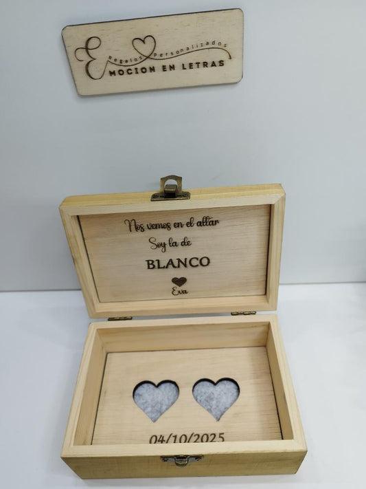 CAJA DE MADERA "PORTA GEMELOS"  PERSONALIZADA PEQUEÑA