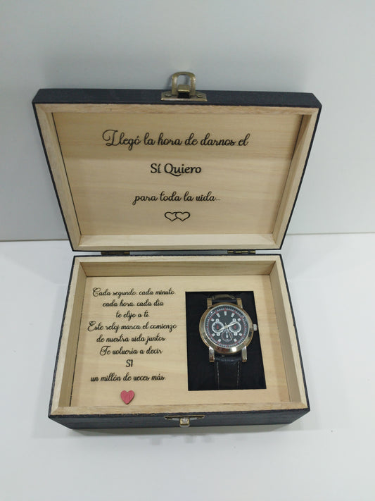 CAJA DE RELOJ CLÁSICA NO PERSONALIZABLE